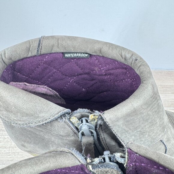 The North Face Women’s Leather Wedge Ankle Boots Gray Waterproof IcePick 7.5 - Picture 5 of 11